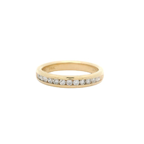 Channel Set Diamond Wedding Ring 14K Yellow Gold