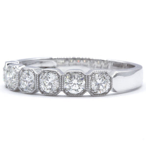 Round Diamond Wedding Band 14K White Gold