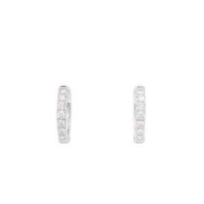 Diamond Huggie Earrings 14K White Gold