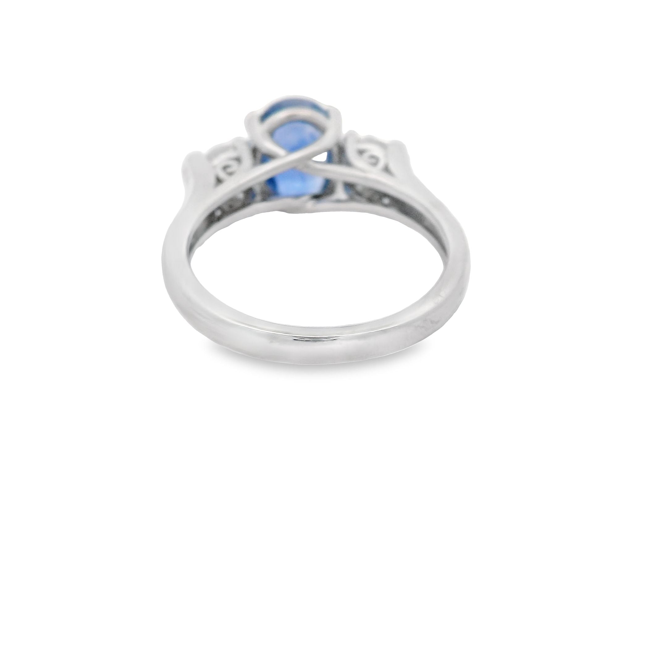 Oval Blue Sapphire and Diamond Ring 14KW
