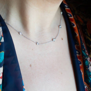 .61 CTW Diamond By The Yard Necklace 14K White Gold