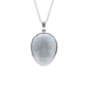 'Man In The Moonstone' Pendant 14K White Gold