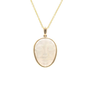 'Man In The Moonstone' Pendant 14K Yellow Gold