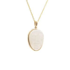 'Man In The Moonstone' Pendant 14K Yellow Gold