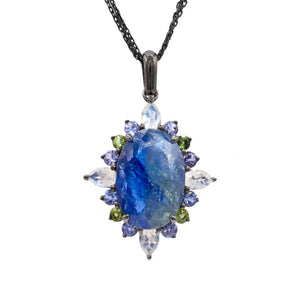 14.86 Carat Tanzanite and Multi-Gemstone Pendant Sterling Silver