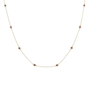 0.28 Carat Ruby By The Yard Necklace 14K Yellow Gold