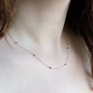 0.28 Carat Ruby By The Yard Necklace 14K Yellow Gold