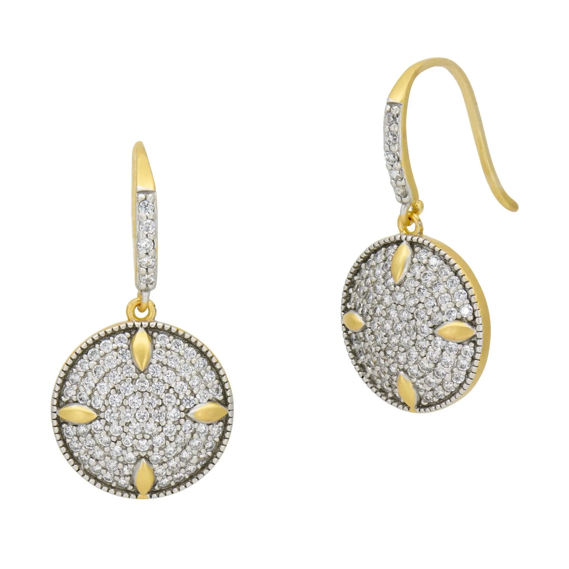 Petals and Pavé Disc Earring FR