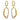 Wavy Oval Diamond Dangle Statement Earrings 14K Yellow Gold