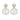 Fluted Mother of Pearl and Diamond Drop Earrings 14K Yellow Gold