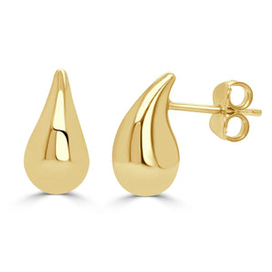 Chunky Raindrop Earrings 14K Yellow Gold