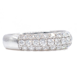 1.50 Carat Pave Diamond Band 14K White Gold