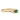 Emerald and Diamond Three-Stone Bezel Ring 14K Yellow Gold