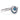 0.44 Carat Blue Diamond Wave Ring 14k White Gold