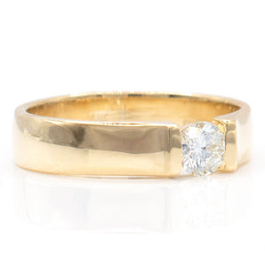 0.33 Carat Round Diamond Channel-Set Solitaire Engagement Ring 14K Yellow Gold
