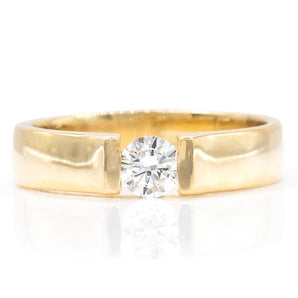 0.33 Carat Round Diamond Channel-Set Solitaire Engagement Ring 14K Yellow Gold