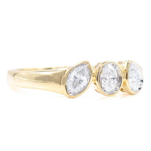 0.34 Carat Multi-Shape Diamond Bezel Ring 14K Yellow Gold