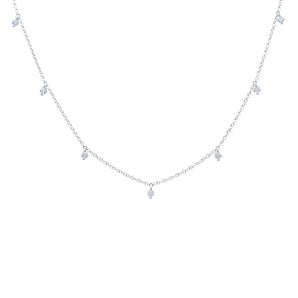 0.38 Carat Diamond Droplet Necklace 14K White Gold