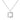 0.24 Carat Pavé & Scattered Diamond Open Square Pendant 14K White Gold
