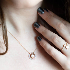 Diamond Sun, Moon and Stars Pendant 14K Yellow Gold