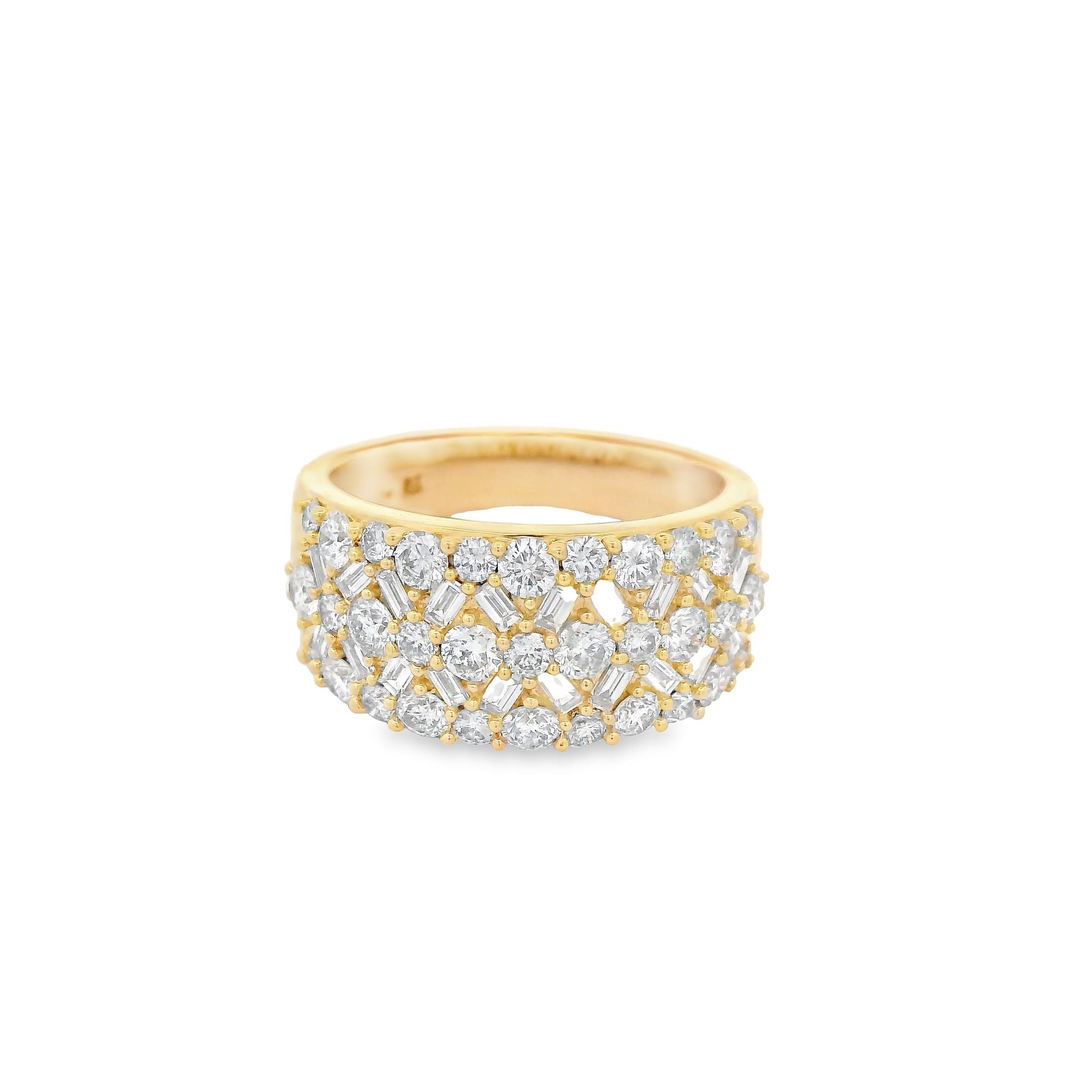 Baguette and Round Diamond Ring 14KY