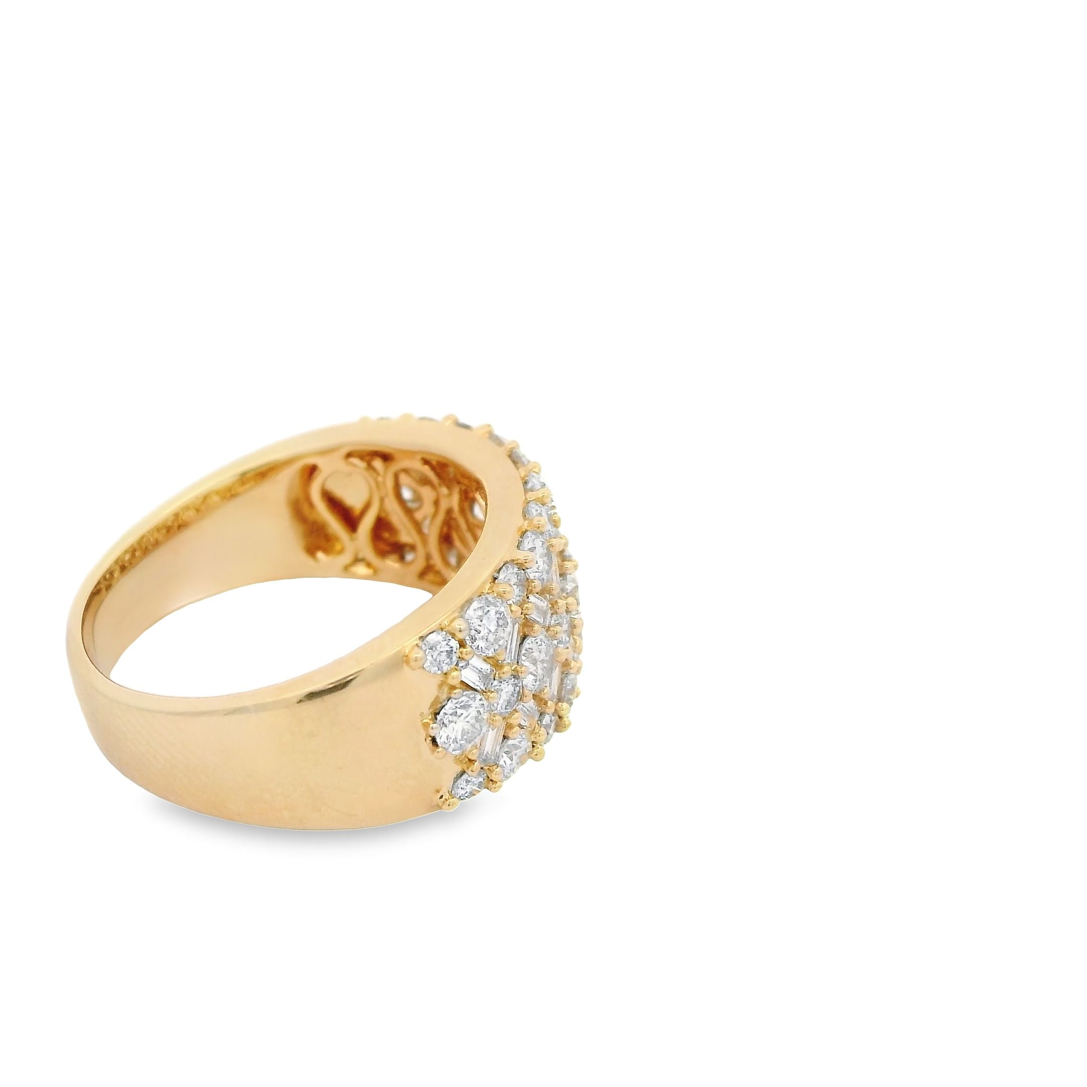 Baguette and Round Diamond Ring 14KY