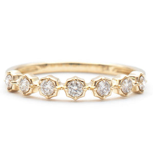 Round Diamond Illusion Wedding Band 14K Yellow Gold