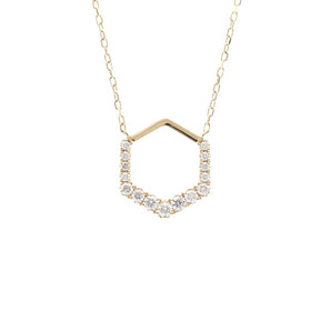 Diamond Hexagon Pendant 14K Yellow Gold