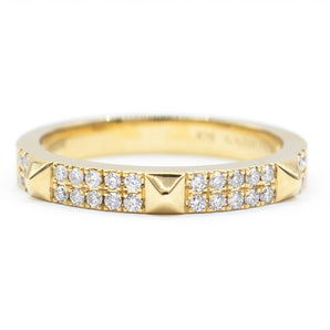 Diamond Spike Stud Band 18K Yellow Gold