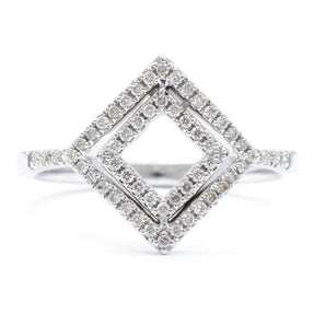 Diamond Rhombus Shape Ring 14K White Gold