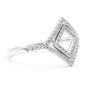 Diamond Rhombus Shape Ring 14K White Gold