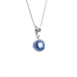 2.08 CT Sapphire Solitaire Pendant 14K White Gold