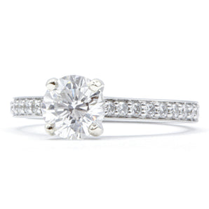 1.10 CT Round Brilliant Diamond Engagement Ring 14KW