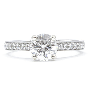 1.10 CT Round Brilliant Diamond Engagement Ring 14KW