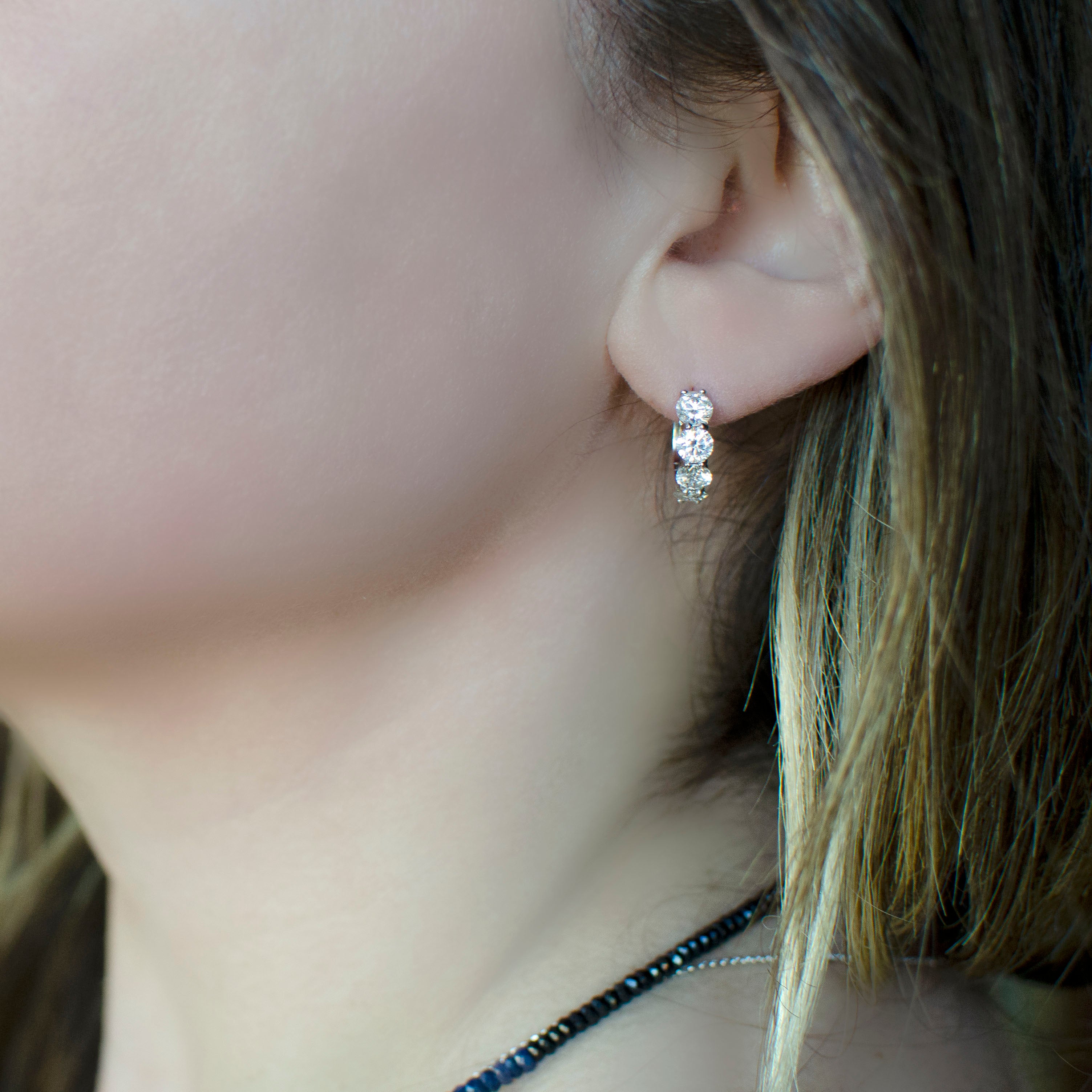 2.50 CTW Diamond Hinged Hoop Earrings