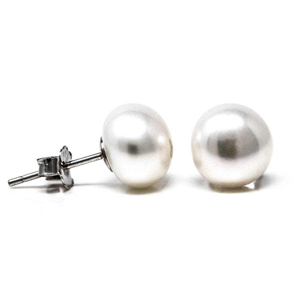 9mm Freshwater Pearl Button Studs