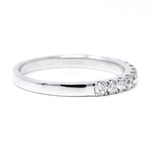 Round Diamond Half Eternity Wedding Band 14K White Gold