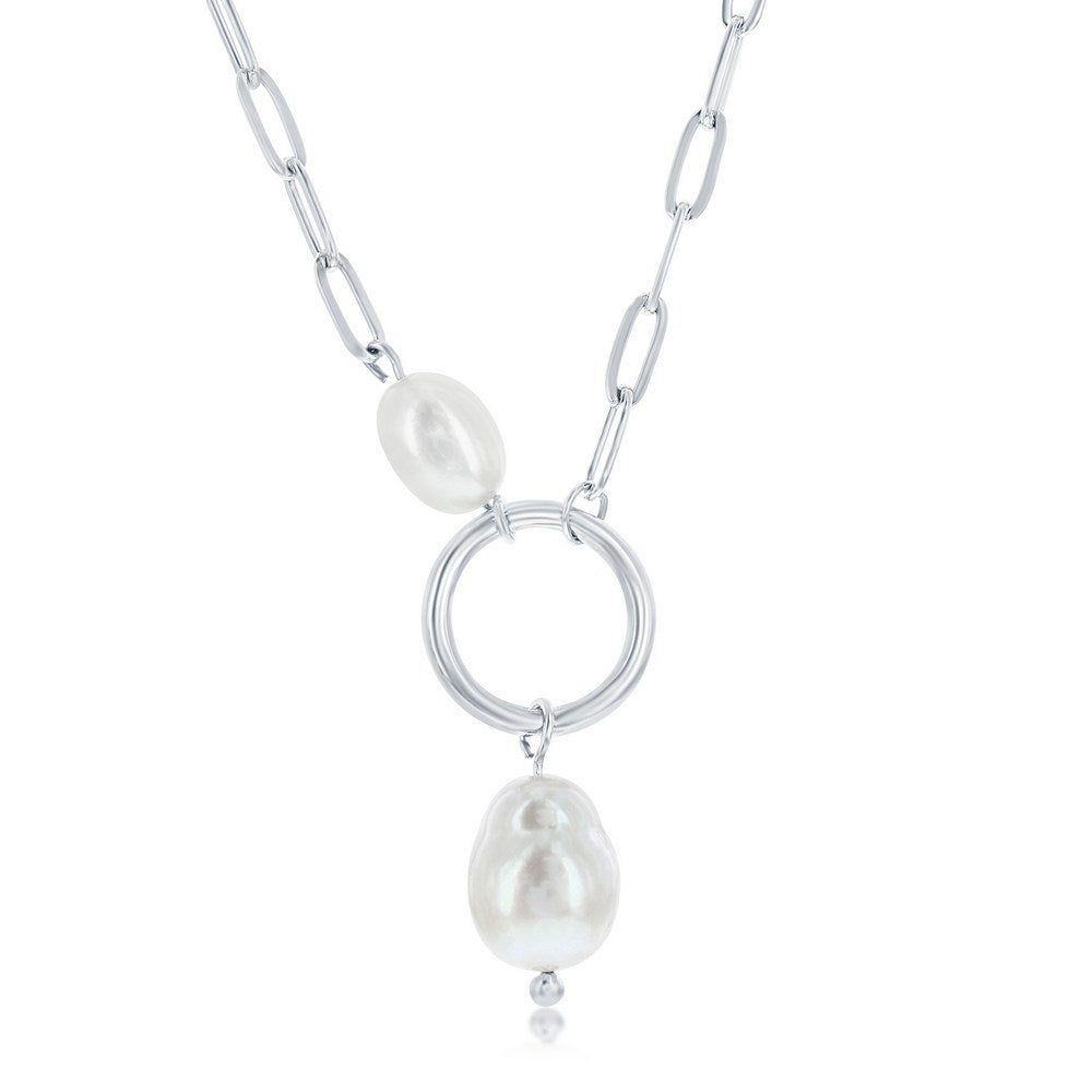 Freshwater Pearl Paperclip Necklace
