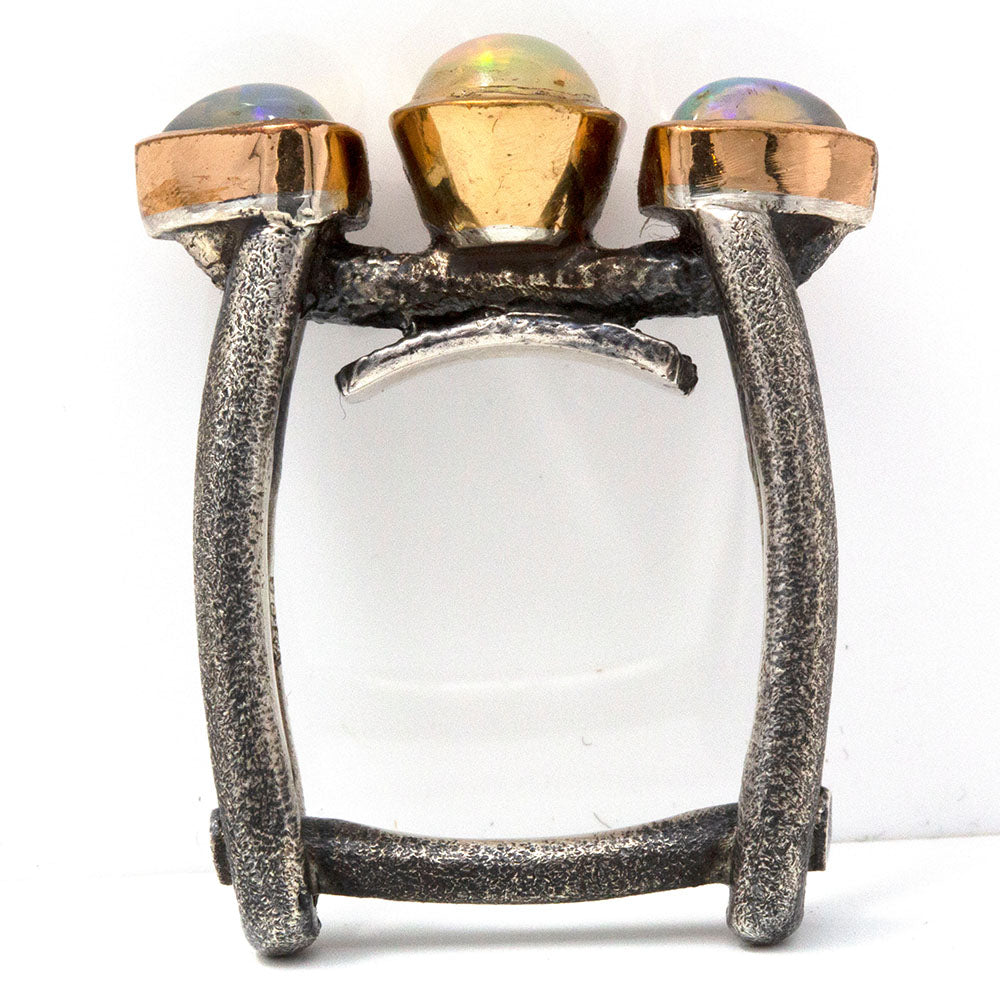 Bora Opal Three-Stone Artisan Ring