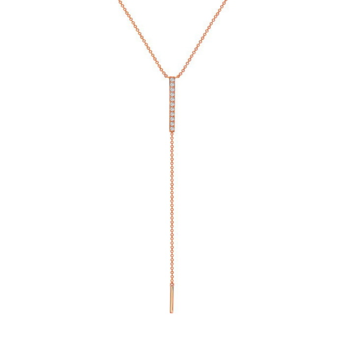 Diamond Bar Lariat Necklace