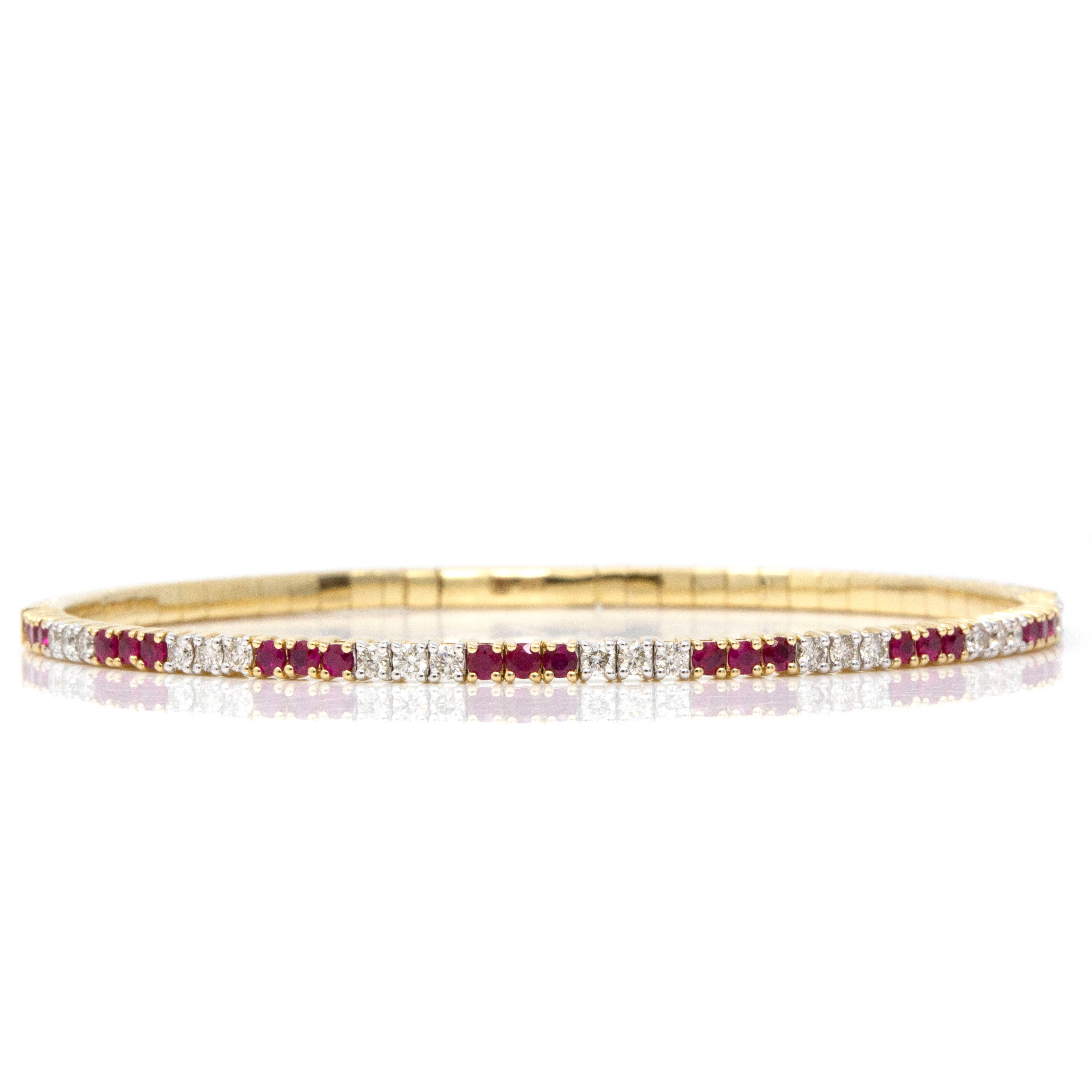 .80 CTW Ruby & .63 CTW Diamond Flexi-Bangle Bracelet