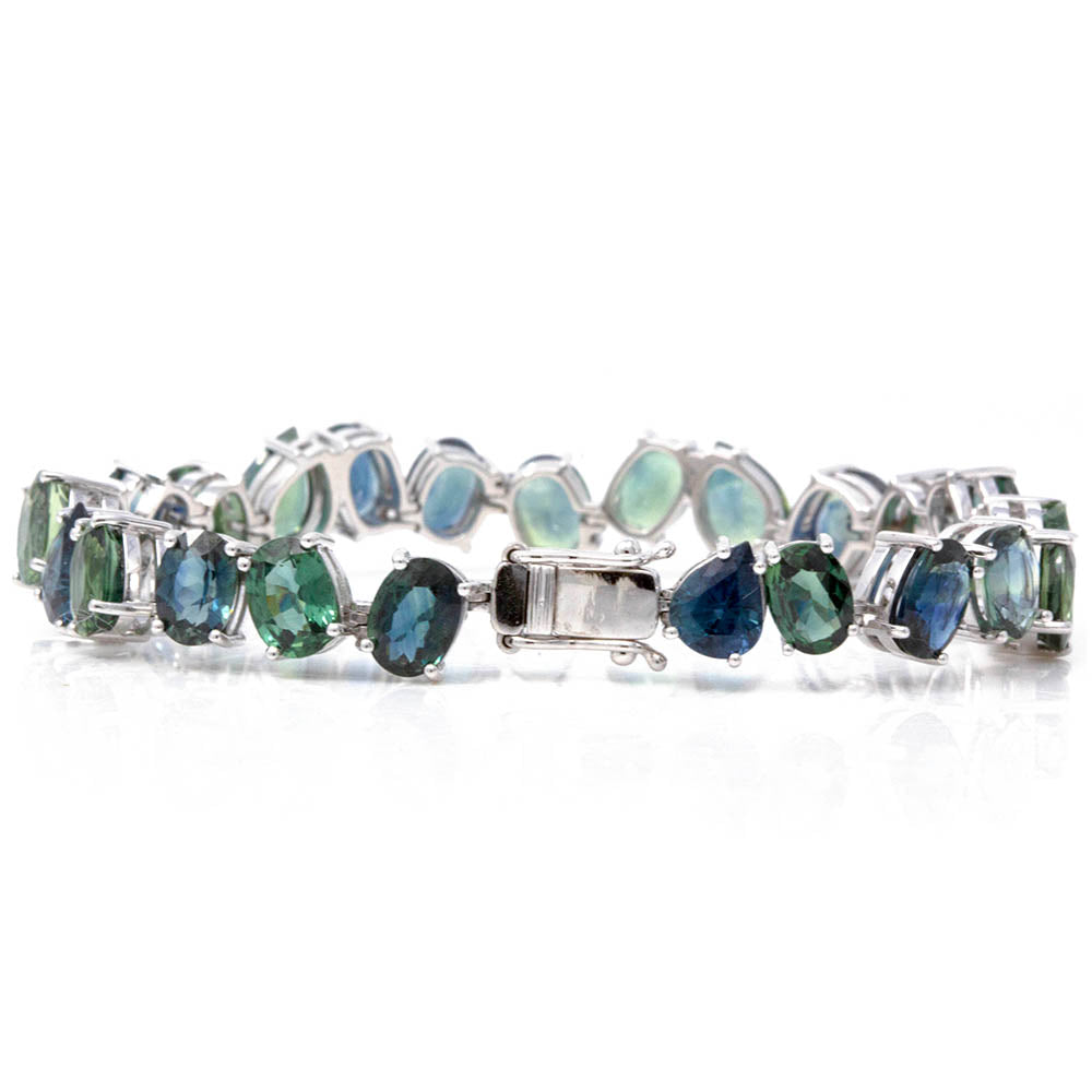 Intense Blue, Green & Teal Sapphire Bracelet
