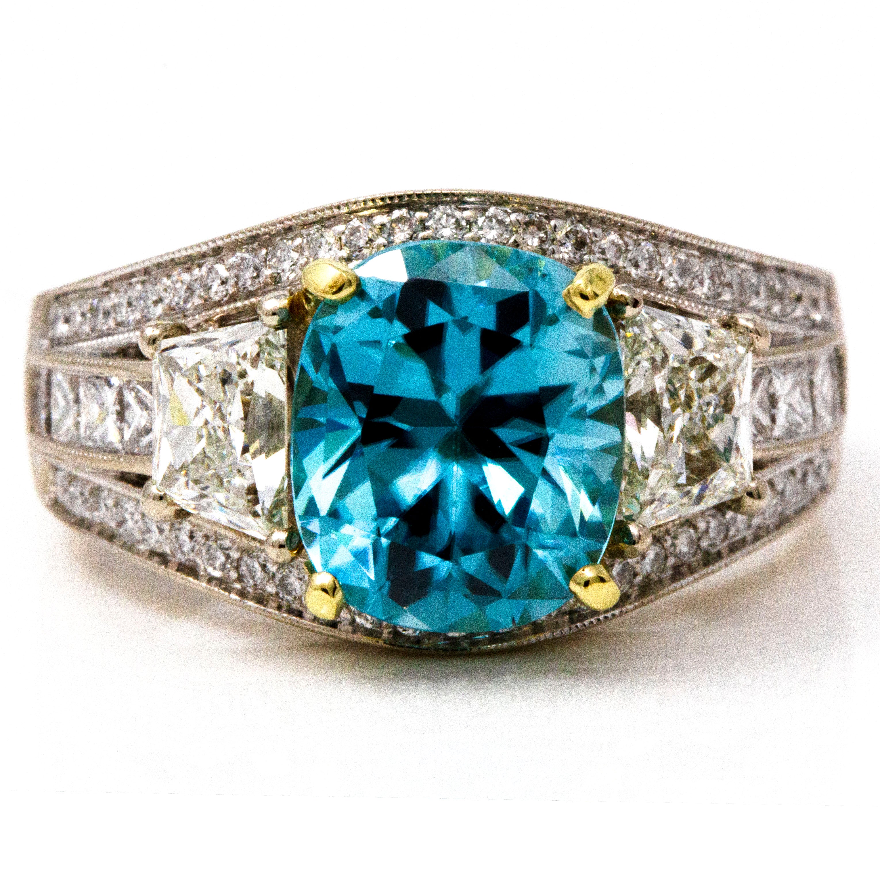 Simon G Blue Zircon & Diamond Ring