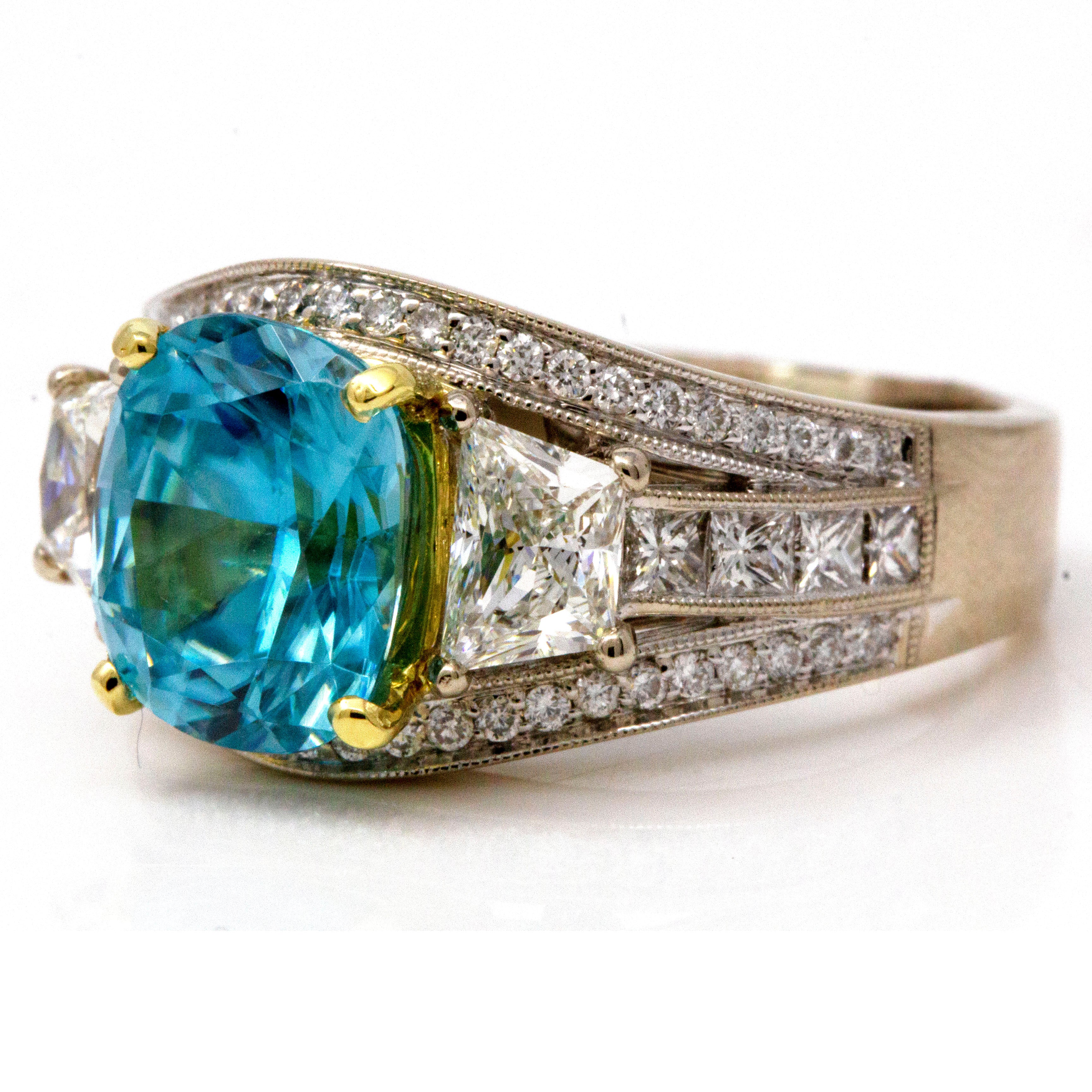 Simon G Blue Zircon & Diamond Ring